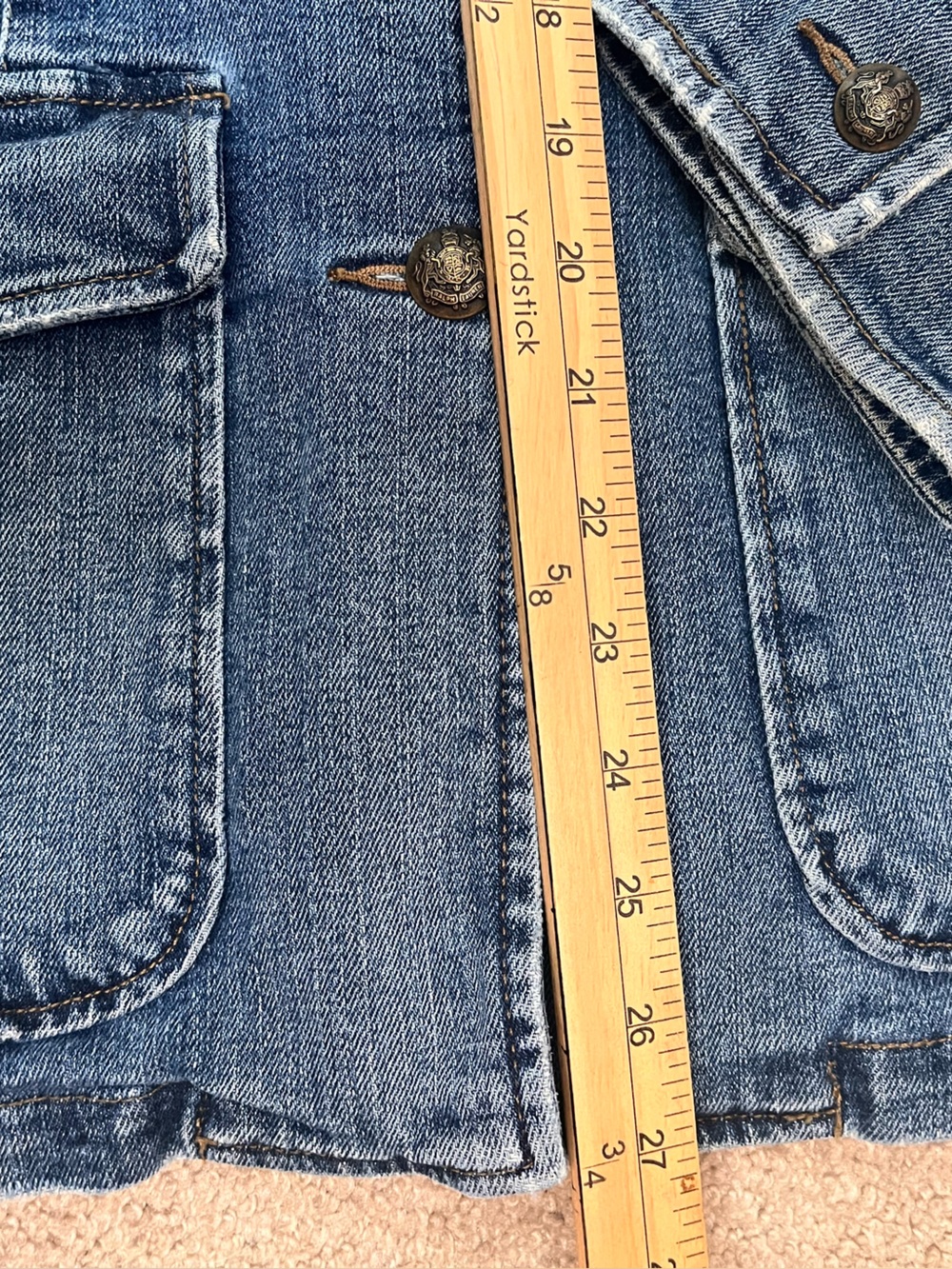Vintage Ralph Lauren Jeans Co. Denim Chore Jacket Womens XL Military Utility - Picture 13 of 14